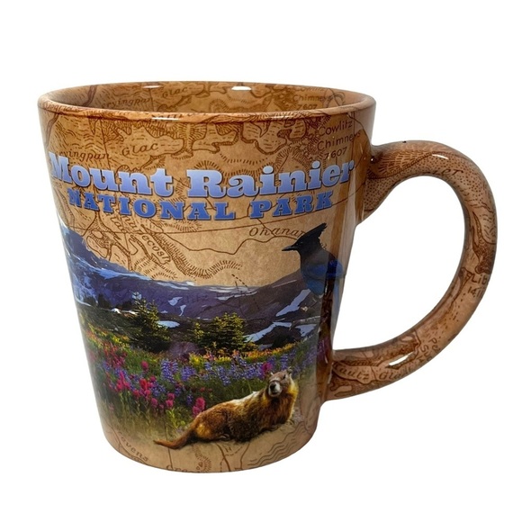 Mount‎ Rainier National Park Ceramic Mug WA Tourist Souvenir All Over Print - Picture 1 of 8